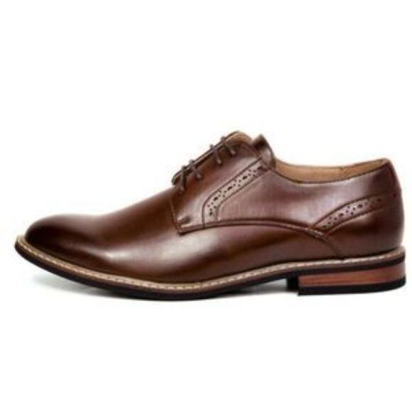 New Men\'s Leather Lined Oxfords Shoes Dark Brown